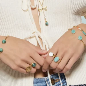 Viadoli Bracelet jonc pierre plate (amazonite) Online