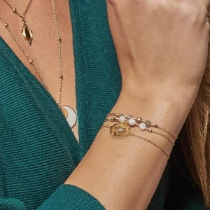 Zag Bijoux Bracelet médaille ajourée et strass (doré) New