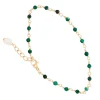 Siloé Bracelet perles fines malachite (doré) Discount