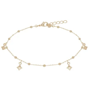 By Jollia Chaîne de cheville billes et breloques (plaqué or) Clearance