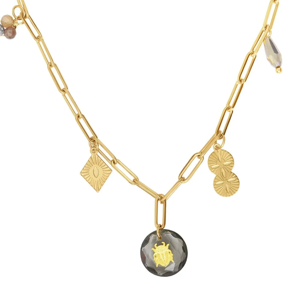 collier_breloques_et_scar_0-1.webp Siloé Collier breloques et scarabée gris Online