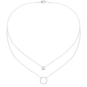 By Jollia Collier double rangs anneau (argent) New