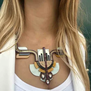 Gissa Bicalho Collier ethnique bleu pâle Hot