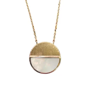 By Jollia Collier fin médaille demi nacre (plaqué or) Outlet