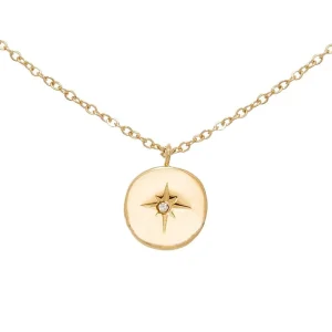Siloé Collier mini médaille étoile zircons (doré) New