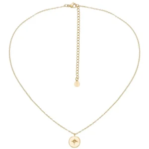 Siloé Collier mini médaille étoile zircons (doré) New