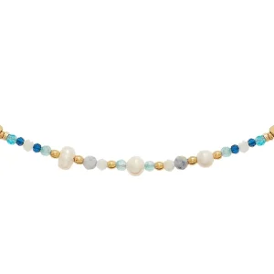 Siloé Collier multi perles naturelles (bleu) New