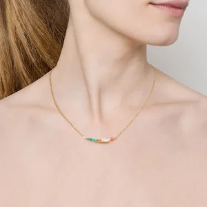 Viadoli Collier multi pierres (amazonite/corail) Online
