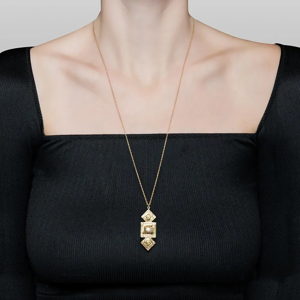 collier_pendentif_mdaille_2.webp Viadoli Collier pendentif médailles ethniques (nacre) Fashion