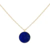 Viadoli Collier pendentif pierre plate (lapis) Online
