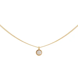 Viadoli Collier pendentif rond pierre (nacre) Outlet