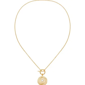 Viadoli Collier pendentif vrillé et nacre (doré) Hot