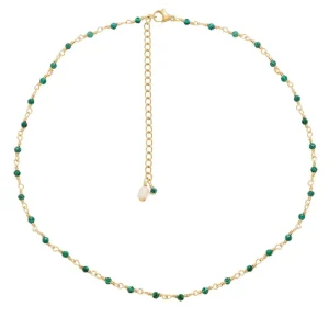 Siloé Collier perles fines malachite (doré) Outlet