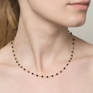Siloé Collier perles fines noires (doré) New