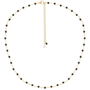 Siloé Collier perles fines noires (acier doré) New