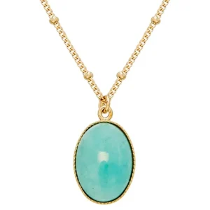 Viadoli Collier pierre ovale amazonite (doré) Outlet
