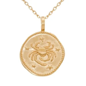 By Jollia Collier signe astro Cancer à graver (plaqué or) Discount