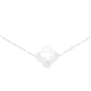 By Jollia Collier trèfle blanc (argent) Discount