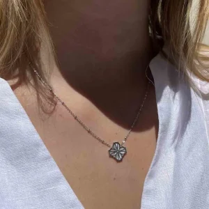 Siloé Collier Trèfle Nacre nouveau charme acier Clearance