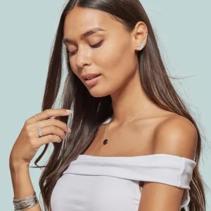 By Jollia Collier trèfle noir (argent) Fashion