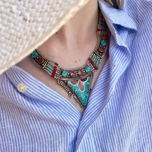 By Jollia Collier Turquoise Tibétain Hot