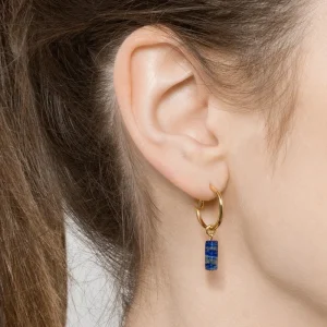 Viadoli Créoles pierre rectangulaire (lapis) Discount