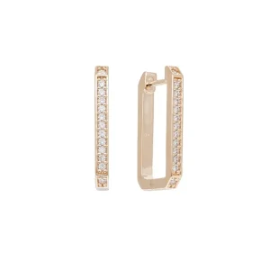 By Jollia Créoles rectangles et zircons (plaqué or) New