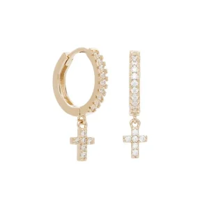 By Jollia Créoles zircons blancs et croix (plaqué or) Best