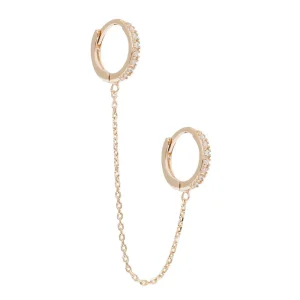 By Jollia Double créole zircons chaîne (plaqué or) Outlet