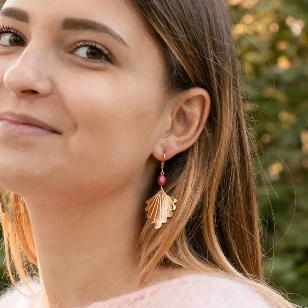 mini_croles_pendantes_ros_1.webp Viadoli Mini créoles pendantes rose (doré) Online