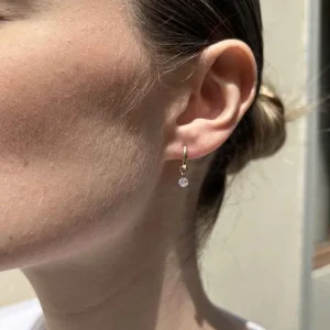 By Jollia Mini créoles pendentif cristal (plaqué or) Best