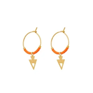 Viadoli Mini créoles perles et flèche (orange) Online