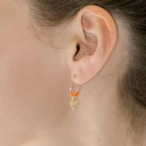 Viadoli Mini créoles perles et flèche (orange) Online