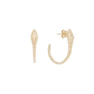 By Jollia Mini créoles serpent texturés (plaqué or) Clearance