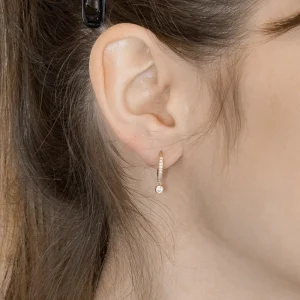 By Jollia Mini créoles zircon bleu (plaqué or) Fashion