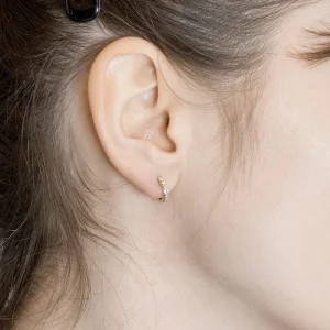 By Jollia Mini créoles zircons et cristal (plaqué or) Sale