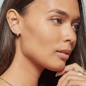 By Jollia Mini créoles zircons et cristal (blanc) Outlet