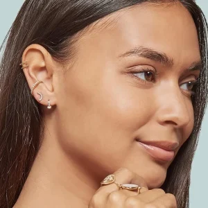 By Jollia Mini créoles zircons et cristal (blanc) Outlet