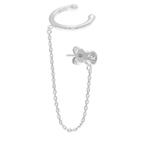 By Jollia Mono bague d'oreille et zircon (argent) Hot