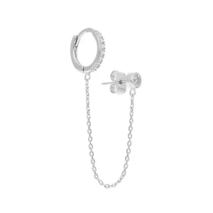 By Jollia Mono boucle chaîne zircons (argent) Online