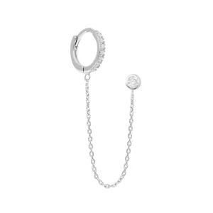 By Jollia Mono boucle chaîne zircons (argent) Online