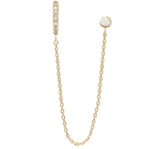 By Jollia Mono boucle créole et zircon (plaqué or) Fashion