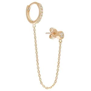 By Jollia Mono boucle créole et zircon (plaqué or) Fashion