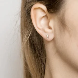 By Jollia Puces 3 zircons (plaqué or) New