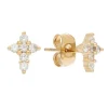 By Jollia Puces d'oreilles croix zircons (vermeil) New