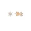 By Jollia Puces d'oreilles fleurs zircons (plaqué or) New