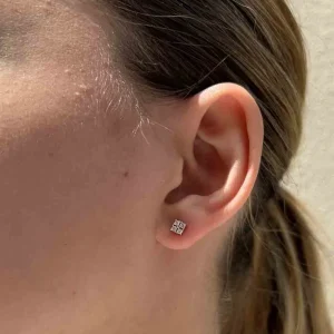 By Jollia Puces d'oreilles losanges zircons (plaqué or) Fashion