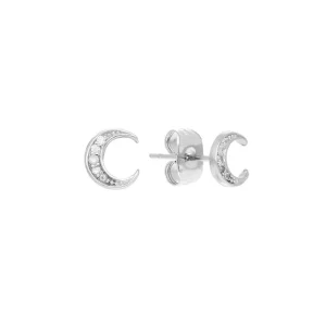 By Jollia Puces d'oreilles lune zircons (argent) Discount