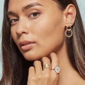 By Jollia Puces d'oreilles pétales zircons (plaqué or) New