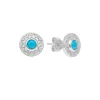 By Jollia Puces d'oreilles ronde et pierre (argent) Hot